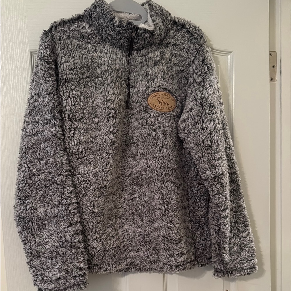 Gray Sherpa Quarter-Zip Pullover